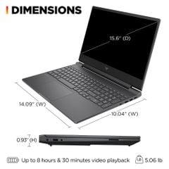 Laptop - Máy tính xách tay HP Gaming Victus 15-fb2063dx (Ryzen 5 - 7535HS/ RAM 8GB/ SSD 512GB/ RX 6550M 4GB/ 15.6'' FHD/ Win 11) 9Z7L4UA