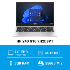 Laptop HP 240 G10 9H2D8PT (i3 1315U/ 8GB/ 256GB SSD/14 inch FHD/Win11/ Silver)