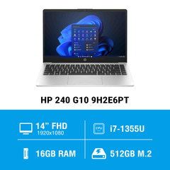 Laptop HP 240 G10 9H2E6PT (i7 1355U/ 16GB/ 512GB SSD/14 inch FHD/Win11/ Silver)