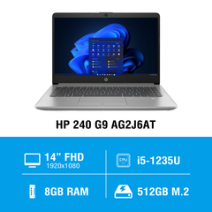 Laptop HP 240 G9 AG2J6AT (i5 1235U/ Ram 8GB/ SSD 512GB/ Windows 11 Home/ 1Y/ Bạc)