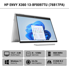 Laptop HP ENVY X360 13-bf0097TU 76B17PA (Core i5-1230U/8GB/512GB/Intel Iris Xe/13.3 inch 2.8K/Cảm ứng/Win 11/Bạc)