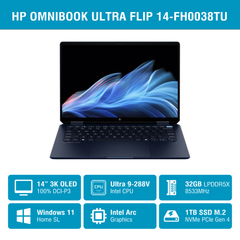 Laptop HP OmniBook Ultra Flip 14-fh0038TU B2CP4PA (Ultra 9 288V/ Ram 32GB/ SSD 1TB/ Windows 11 Home/ 1Y/ Xanh)