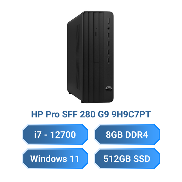 Máy tính để bàn đồng bộ PC HP Pro SFF 280 G9 9H9C7PT (I7 12700/ 8GB/ 512GB SSD/ Wifi + BT/ Win11)