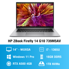Laptop HP Workstation Zbook Firefly 14 G10 Mobile 739M5AV (i7 1355U/ 16GB/ 1TB SSD/ RTX 500 4GB/ 14 inch WUXGA/ Win 11 Pro/ Gray)