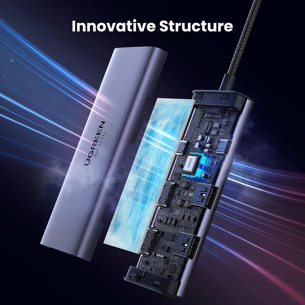 Hub Type C ra 2 cổng HDMI Ugreen 15852 2*USB-A 3.0+USB-C 3.0+2*HDMI+PD port Converter 2*HDMI with PD