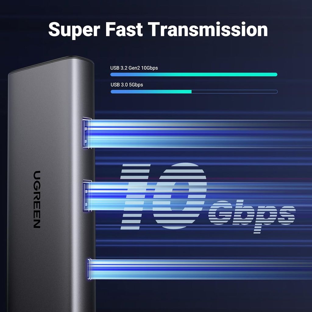 Hub type C Ugreen 15531 HDMI 4K@30Hz USB 3.2 cổng type C, cổng PD, SD/TF