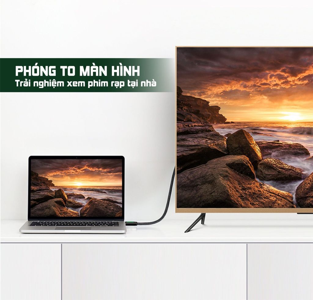 Dây cáp HDMI 2.0 4K/60Hz UGREEN HD116 thuần đồng khử Oxy hóa, dài 0.5m 1m 2m 3m – Tương thícmartTV, đầu DVD, Set top box, máy chiếuh với S