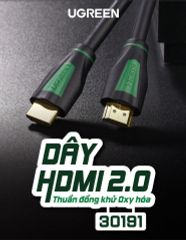Dây cáp HDMI 2.0 4K/60Hz UGREEN HD116 thuần đồng khử Oxy hóa, dài 0.5m 1m 2m 3m – Tương thícmartTV, đầu DVD, Set top box, máy chiếuh với S