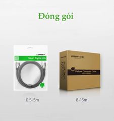 Dây cáp HDMI 2.0 4K60Hz UGREEN HD102 thuần đồng 19+1, đầu hợp kim, cáp dạng dẹt và dạng tròn vỏ bọc lưới, dài 1m 1.5m 2m 3m – Tương thích với SmartTV, đầu DVD, Set top box, máy chiếu