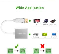 Dây chuyển đổi DisplayPort sang VGA+Audio converter (Vỏ nhôm) dài 25cm UGREEN DP106
