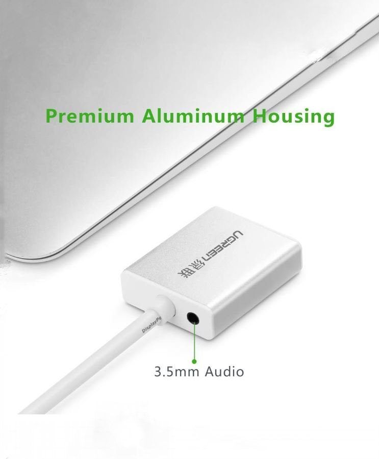 Dây chuyển đổi DisplayPort sang VGA+Audio converter (Vỏ nhôm) dài 25cm UGREEN DP106