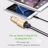 Tẩu sạc điện thoại/máy tính bảng (1 cổng QC3.0) danh riêng trên ô tô UGREEN CD130 30514