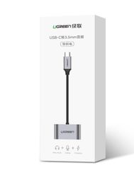 Bộ chuyển đổi Type C sang 3.5mm hỗ trợ cổng sạc USB-C Ugreen 50596 không chip DAC