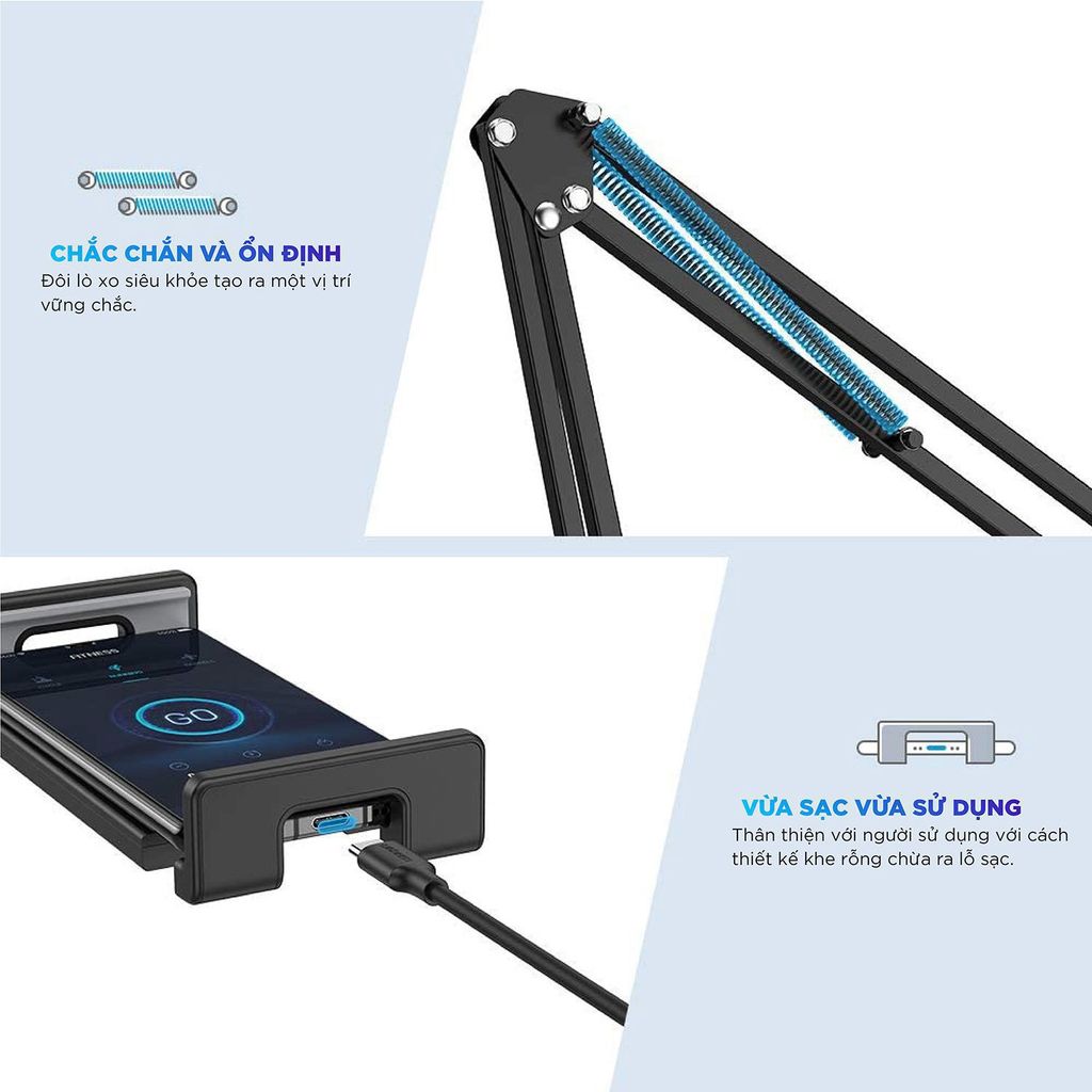 Giá đỡ kẹp bàn cho điện thoại và máy tính bảng Xoay 360 UGREEN LP142 kích thước phù hợp 4 ~ 12.9inch