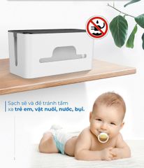 Hộp nhựa đựng ổ cắm điện UGREEN LP110 – Sắp xếp dây điện gọn gàng bảo vệ an toàn cho trẻ em nhựa ABS siêu bền và chống cháy