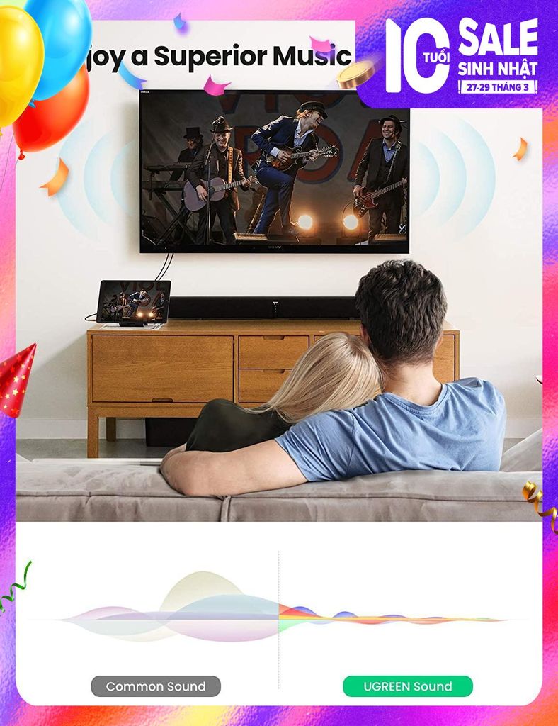 Cáp chuyển đổi 3.5mm sang 2 đầu RCA UGREEN AV170