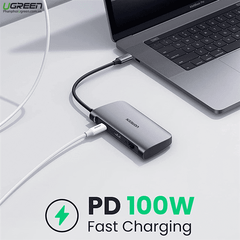 Bộ chuyển đổi 2 USB Type C sang 2xHDMI, 2xUSB3.0, 1xTF, 1xSD, 1xPD Ugreen 80548