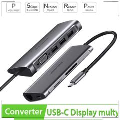 Bộ chuyển đổi Type C  ra 3 cổng USB 3.0+ HDMI + tích hợp nguồ PD Ugreen 50209