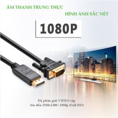 Dây chuyển đổi DisplayPort sang VGA hỗ trợ phân giải 1920×1200 dài 1-3M UGREEN DP105