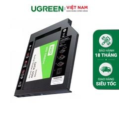 Khay đựng ổ cứng 2.5″ cho Laptop có ổ CD mỏng 9.5mm UGREEN 70657 cao cấp