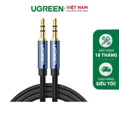 Dây âm thanh 3.5mm UGREEN AV112 Vỏ bện vải sợi tổng hợp dài từ 0.5-5m