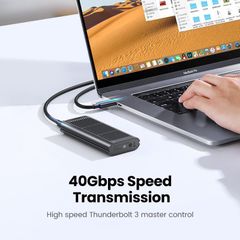 Hộp đựng ổ cứng M.2 UGREEN CM343 – Tốc độ truyền 40GpbsThunderbolt ™ 3 hỗ trợ ổ cứng 2 TB