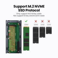 Hộp đựng ổ cứng M.2 UGREEN CM343 – Tốc độ truyền 40GpbsThunderbolt ™ 3 hỗ trợ ổ cứng 2 TB