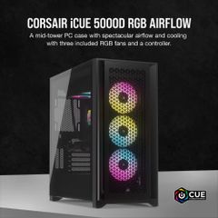Vỏ máy tính Corsair iCUE 5000D RGB Airflow, Black - CC-9011242-WW