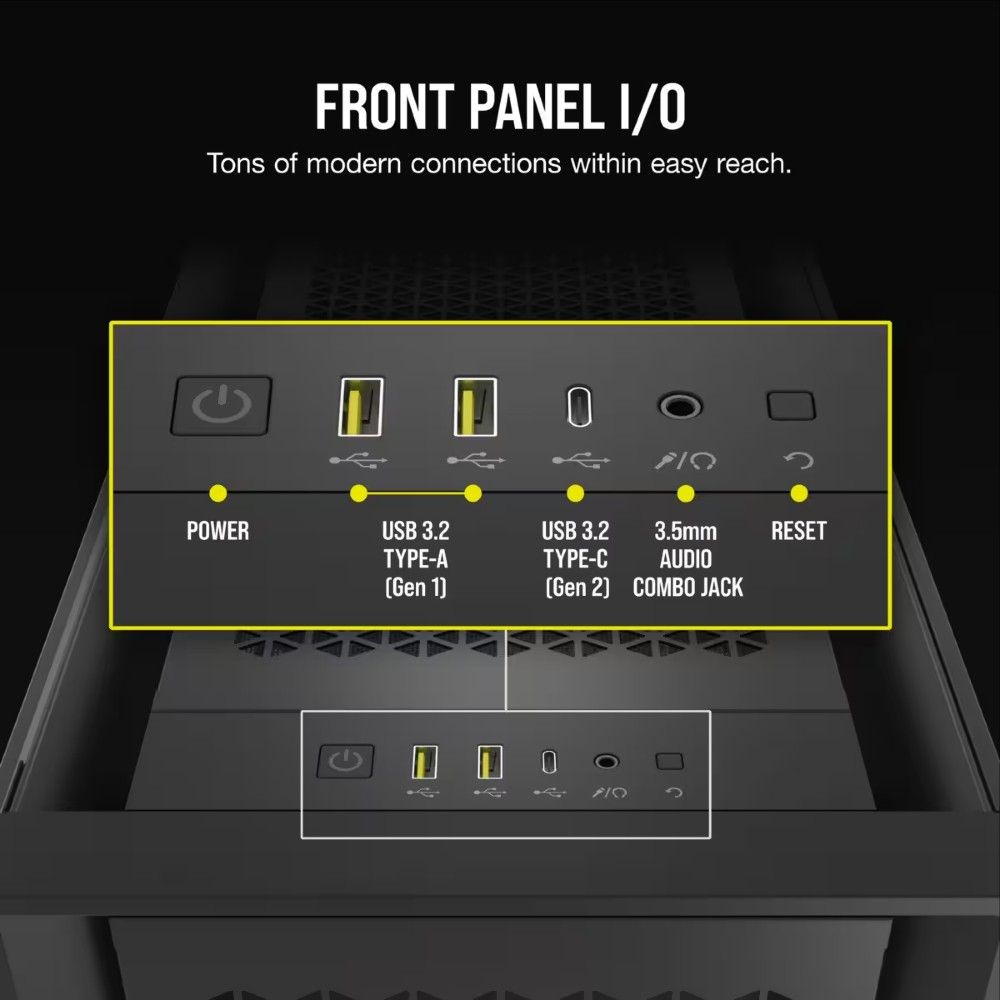 Vỏ máy tính Corsair iCUE 5000D RGB Airflow, Black - CC-9011242-WW