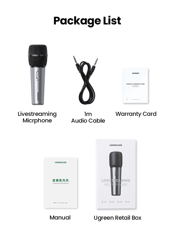 Mic UGREEN CM427 thu âm không dây