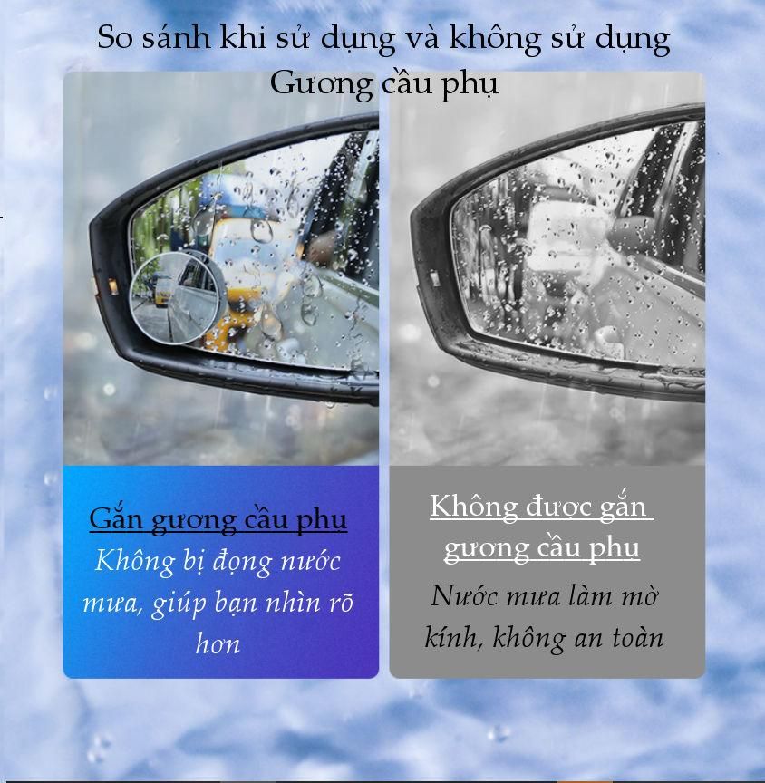 Gương cầu phụ chiếu hậu cho xe hơi, đường kính 5cm, bề mặt tráng Nano chống nước, giảm điểm mù cho lái xe UGREEN LP194 60971