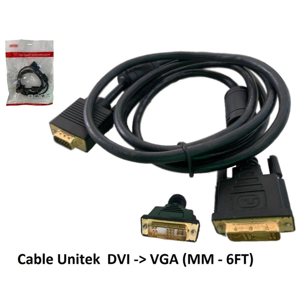 Cáp DVI->VGA MM-6FT UNITEK (N)