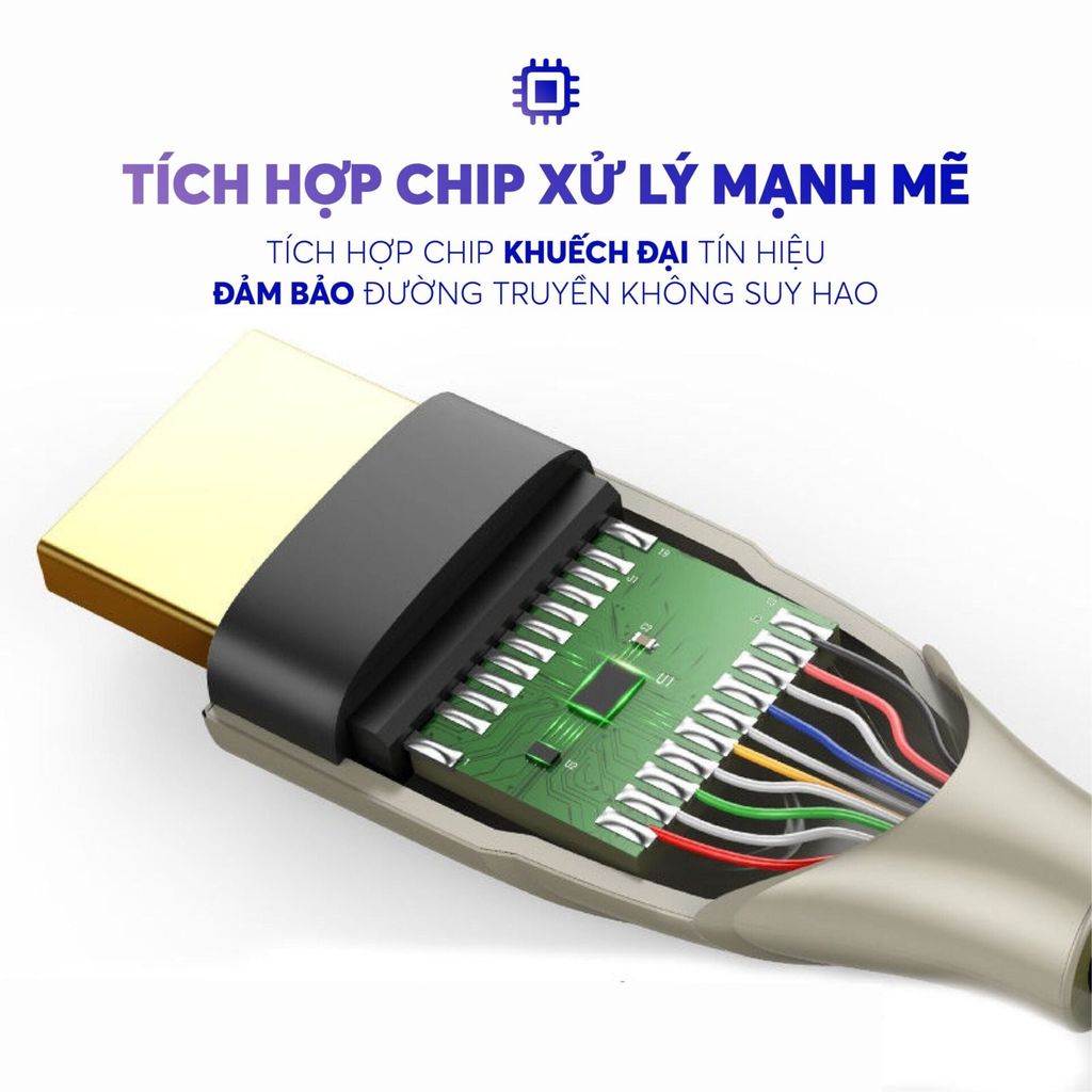 Cáp HDMI 2.0 UGREEN HD131 Dây Carbon chuẩn 4K/60Hz dài từ 1-5m
