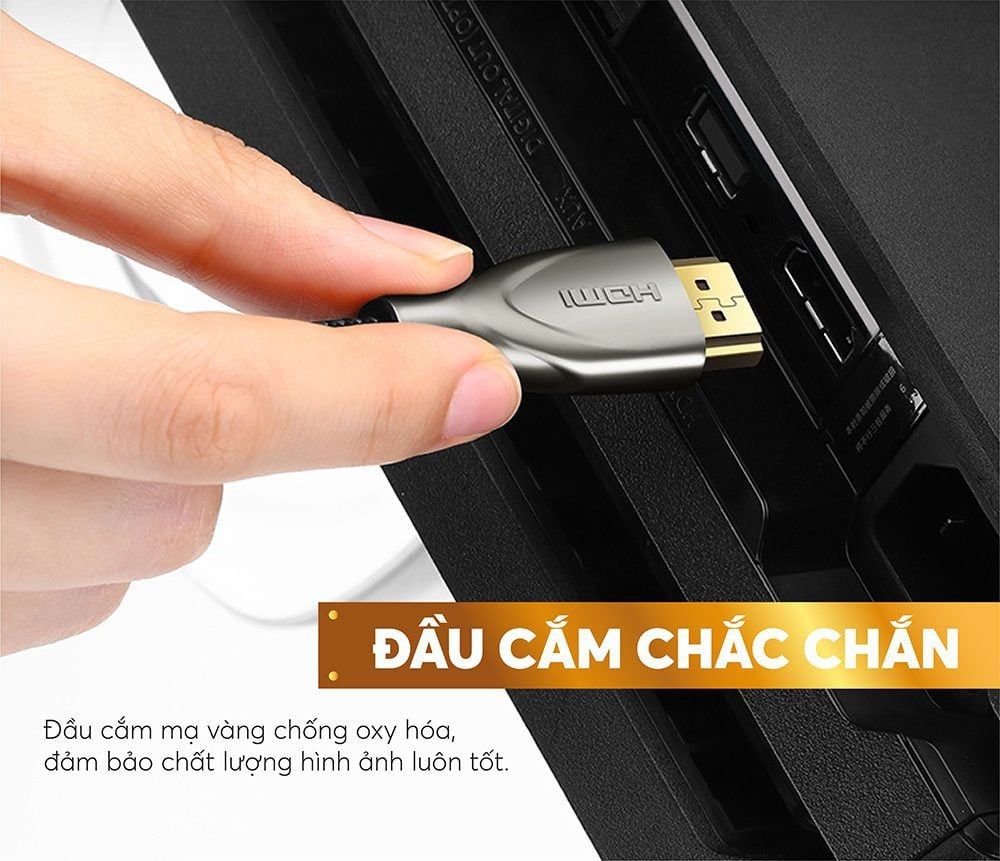 Cáp HDMI 2.0 UGREEN HD131 Dây Carbon chuẩn 4K/60Hz dài từ 1-5m