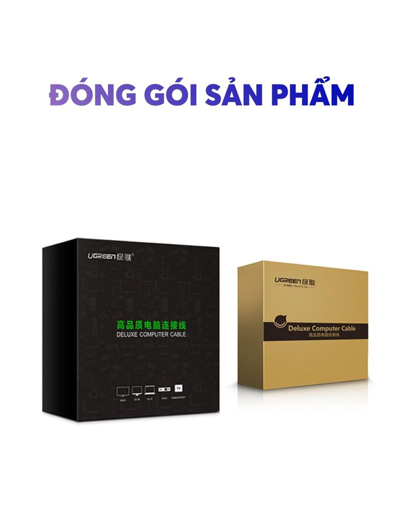 Cáp HDMI 2.0 UGREEN HD131 Dây Carbon chuẩn 4K/60Hz dài từ 1-5m