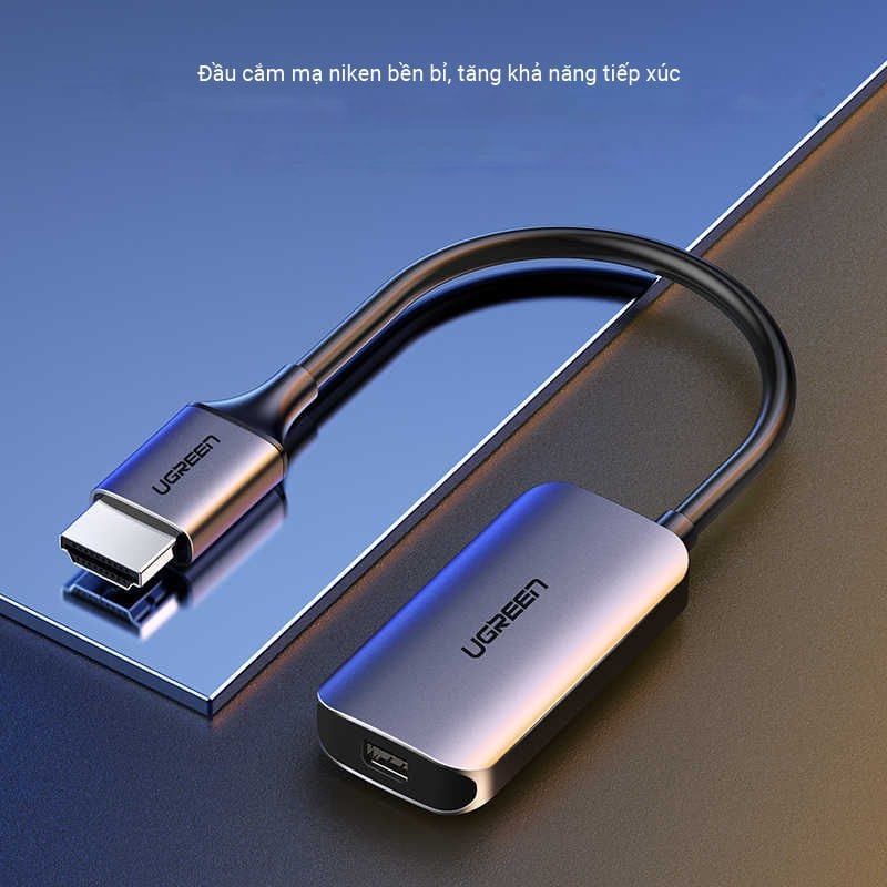 Cáp chuyển đổi HDMI sang Mini Displayport UGREEN CM239 Hỗ trợ 4Kx2K – Kết nối mạ vàng, dài 10cm