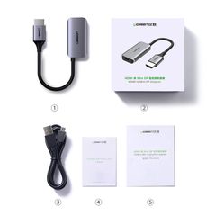 Cáp chuyển đổi HDMI sang Mini Displayport UGREEN CM239 Hỗ trợ 4Kx2K – Kết nối mạ vàng, dài 10cm