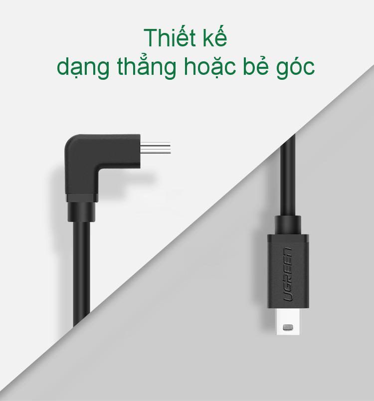 Cáp OTG Mini USB 2.0 UGREEN US249 – Lõi đồng nguyên chất, tốc độ truyền tải cao