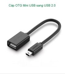 Cáp OTG Mini USB 2.0 UGREEN US249 – Lõi đồng nguyên chất, tốc độ truyền tải cao