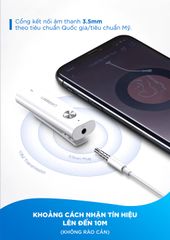 Bộ thu Bluetooth 5.0 UGREEN CM110 – Truyền tải âm thanh Hifi chất lượng cao – Hỗ trợ Micro bộ chuyển đổi Bluetooth AUX 3.5mm dùng cho tai nghe hỗ trợ MIC kết hợp với máy tính bảng điện thoại