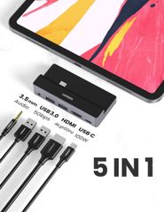 Hub chuyển đổi iPad Pro UGREEN 70688 – Mở rộng cổng 3.5mm, HDMI, USB 3.0 , PD100W – Tương thích iPad Pro 2018 2020