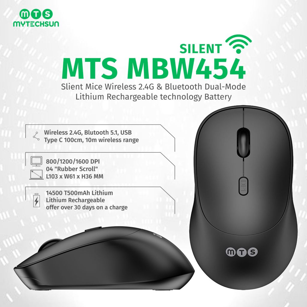 Chuột sạc không dây Mytechsun MBW454 - SILENT