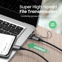 Đầu chuyển USB 2.0 sang Type-C UGREEN 50568 – Tốc độ truyền 480Mbps – Thiết kế nhỏ gọn, kèm móc treo tiện lợi