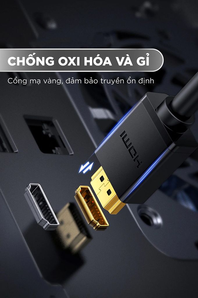 Cáp HDMI sang DVI-D 24+1 dây tròn và dây dẹt dài 1-15M UGREEN HD106