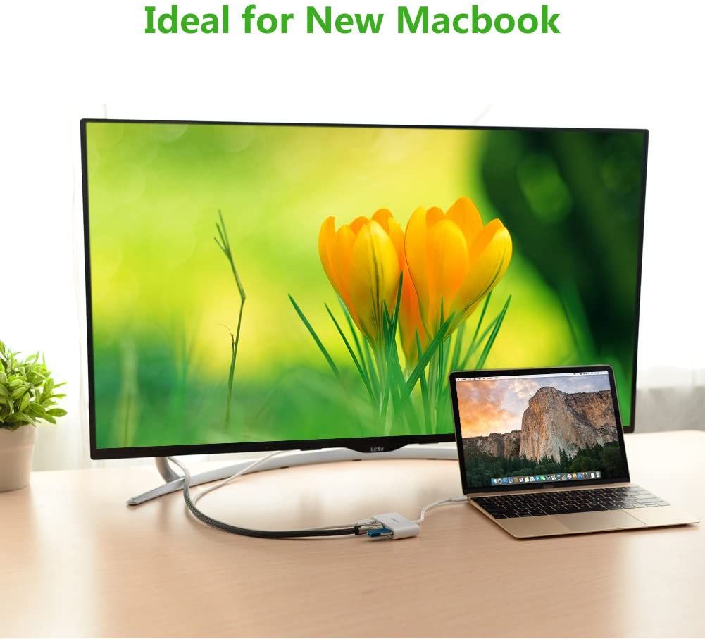 Bộ chuyển đổi USB Type C sang USB 3.0 + HDMI + USB Type C UGREEN 30377 (Màu trắng)