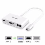 Bộ chuyển đổi USB Type C sang USB 3.0 + HDMI + USB Type C UGREEN 30377 (Màu trắng)