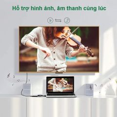 Bộ chuyển đổi VGA sang HDMI + Audio 3.5mm  UGREEN 60814 Hỗ trợ phân giải Full HD 1080p@60HZ – Cổng nguồn Micro USB 5V – Bảo hành 18 tháng