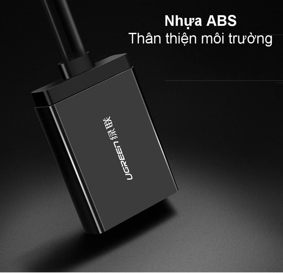 Bộ chuyển đổi VGA sang HDMI + Audio 3.5mm  UGREEN 60814 Hỗ trợ phân giải Full HD 1080p@60HZ – Cổng nguồn Micro USB 5V – Bảo hành 18 tháng