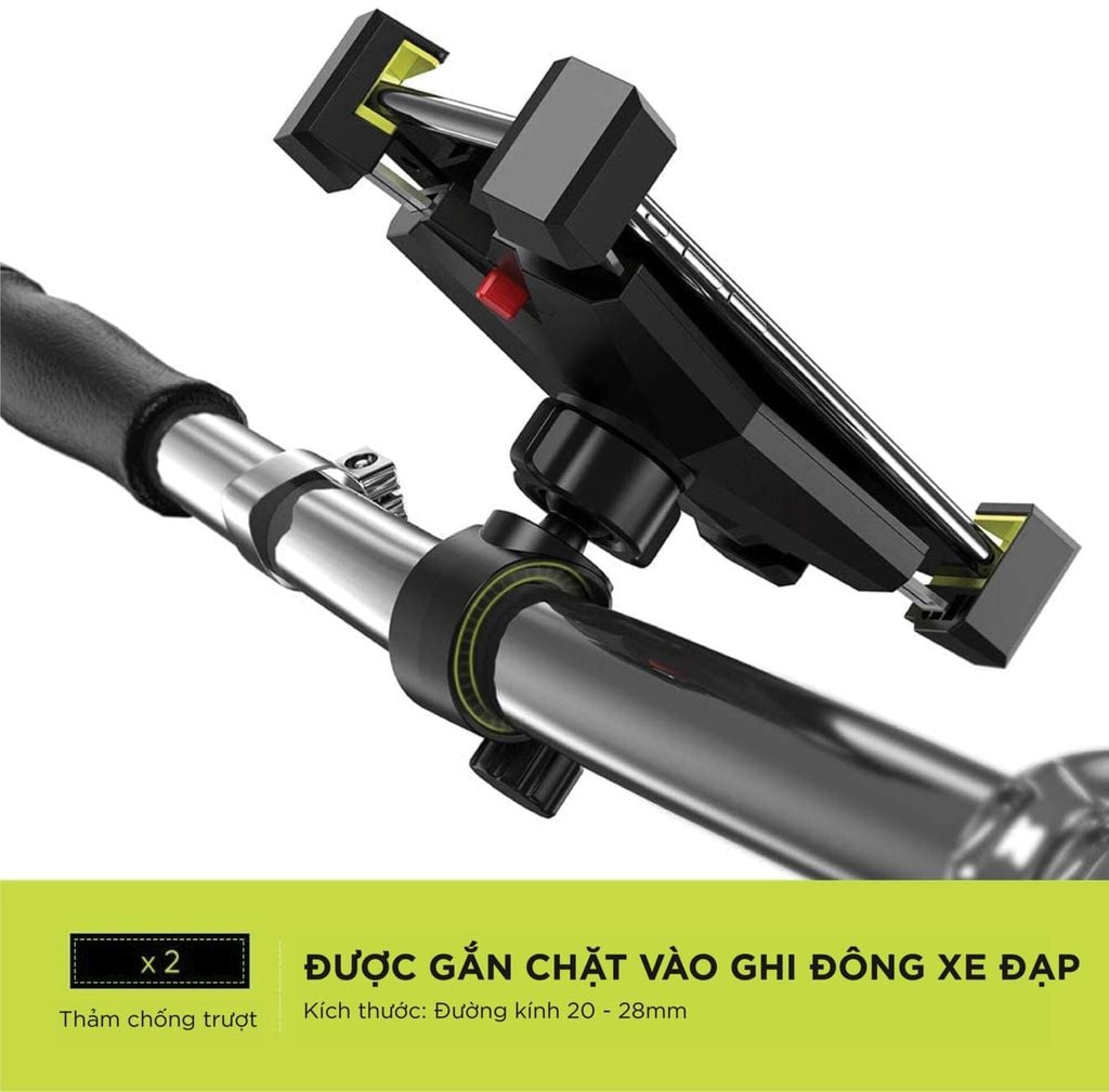 Giá đỡ điện thoại UGREEN LP116 – Xoay góc 360 độ, kích thước màn hình 4.6 – 6.5 inch – Chống shock, rung lắc, chuyên dùng cho xe đạp