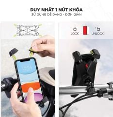 Giá đỡ điện thoại UGREEN LP116 – Xoay góc 360 độ, kích thước màn hình 4.6 – 6.5 inch – Chống shock, rung lắc, chuyên dùng cho xe đạp